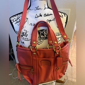 Coach Leather Poppy Bag, Salmon Color